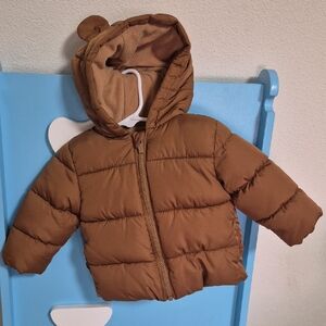 Brown BEAR HOOD Puffer Jacket with Hood NWOT